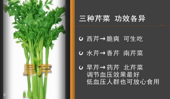 芹菜的种类不同功效不同