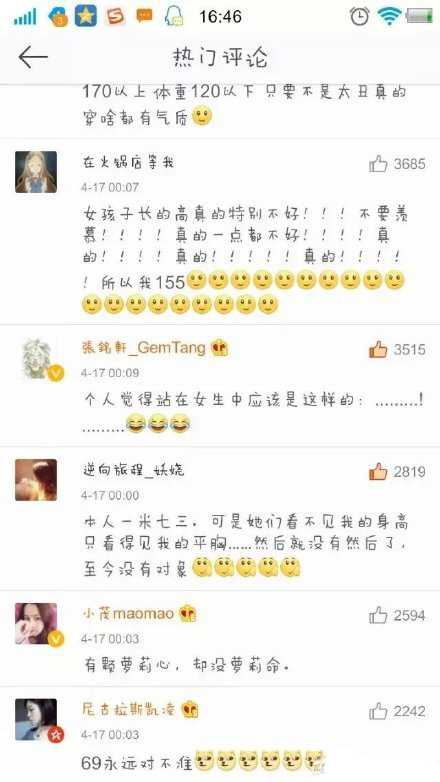 神吐槽之女生身高170什么感受