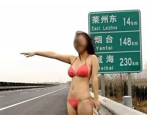 美女脱光只是为了拦车 原来美女都是这样拦车的(3)